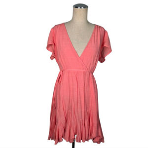 Petal & Pup Blush Pink Faux Wrap Dress Feminine Normcore Summer Size 8